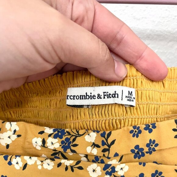 Abercrombie and Fitch Emerson Poplin Puff Sleeve Yellow Floral Mini Dress Size M - Picture 4 of 6